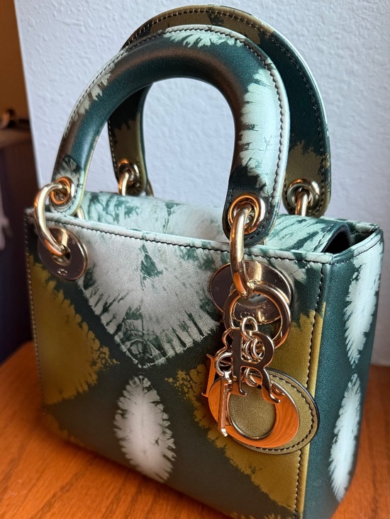 Dior Handbags - Christian Dior Mini Lady Dior Green Tie Dye Calfskin 2020 Crossbody Bag + Strap